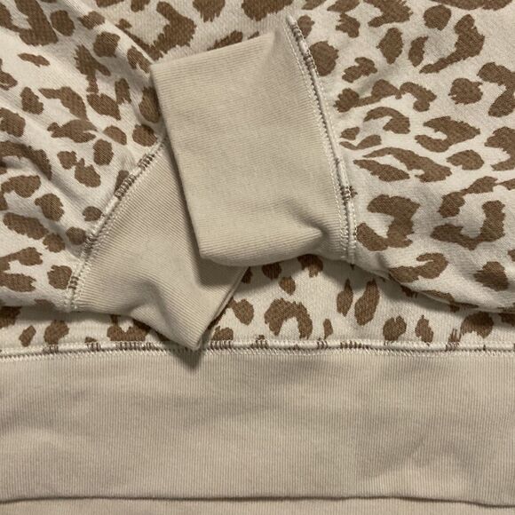 Aerie Leopard Print Crewneck Lounge Oversized Sweater size Large - Picture 3 of 6